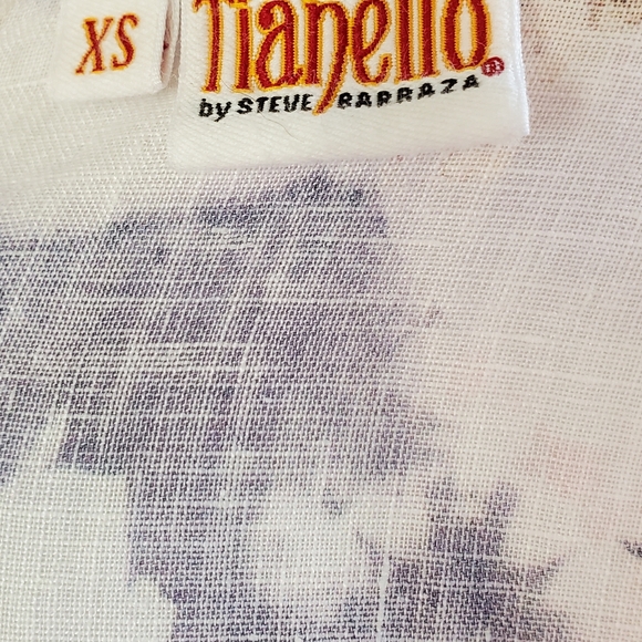 Beautiful Tianello Estee Print Linen "Loving" Blouse - Picture 9 of 11